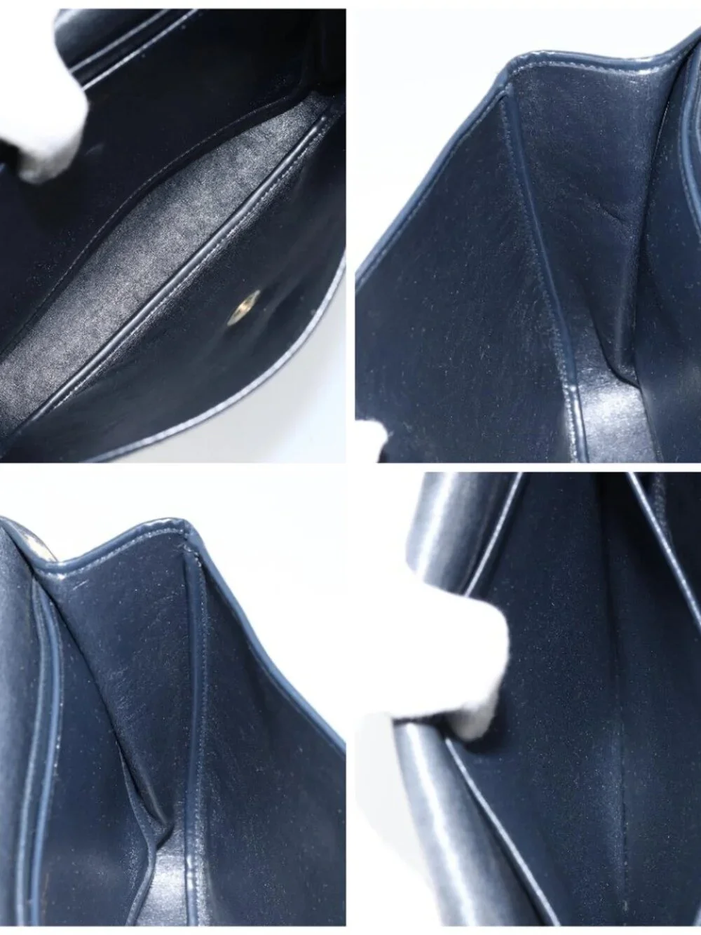 Christian Dior Trotter Canvas Shoulder Bag Navy Gold Auth gh1790 - Picture 15 of 16